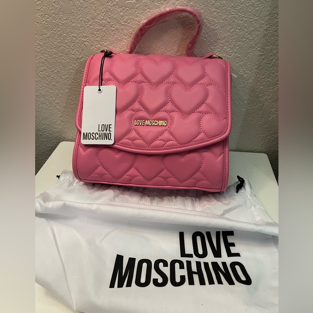 NWT Love Moschino Quilted Pink Bag (+Crossbody strap)